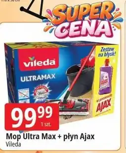 E.Leclerc Zestaw mop Ultra Max + płyn Ajax Vileda oferta