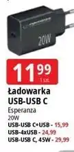 E.Leclerc Ładowarka USB-USB C Esperanza 20W oferta