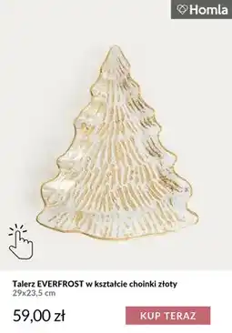Homla Talerz Everfrost w kształcie choinki złoty 29x23,5 cm Homla oferta