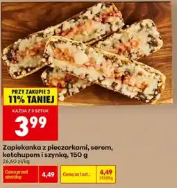 Biedronka Zapiekanka z pieczarkami, serem, ketchupem i szynką oferta