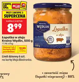 Biedronka Łopatka w słoju Kraina Wędlin oferta