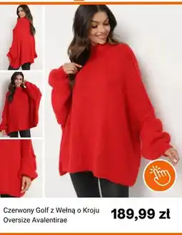 Born2be Czerwony golf z wełną o kroju oversize Avalentirae Born2be oferta