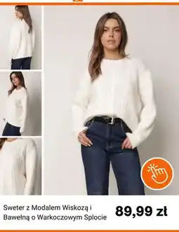 Born2be Sweter z modalem wiskozą i bawełną o warkoczowym splocie Born2be oferta