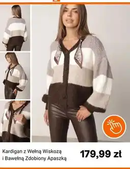 Born2be Kardigan z wełną wiskozą i bawełną zdobiony apaszką born2be oferta