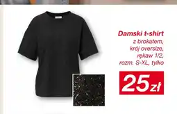 KiK Damski t-shirt z brokatem krój oversize rękaw 1/2 oferta