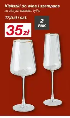 KiK Kieliszki do wina ze złotym rantem 2-pak oferta