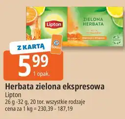 E.Leclerc Herbata zielona ekspresowa Lipton oferta