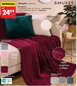 Biedronka Tekstylia z sherpą SMUKEE (poduszka lub koc) oferta
