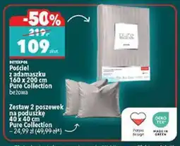 Biedronka Pościel z adamaszku Detexpol Pure Collection 160 x 200 cm beżowa oferta