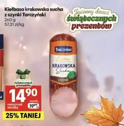 Delikatesy Centrum Kiełbasa Krakowska Sucha z szynki Tarczyński oferta