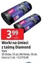 E.Leclerc Worki na śmieci z taśmą Diamond York oferta