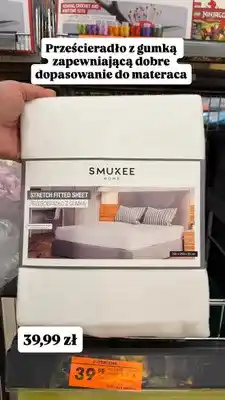 Biedronka Prześcieradło z gumką Smukee Home 200x200x25 cm oferta