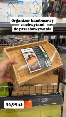 Biedronka Organizer bambusowy z uchwytami Smukee Home oferta
