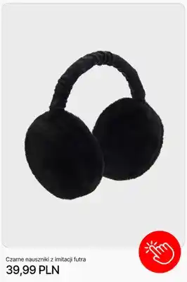 Czarne nauszniki z imitacji futra Cropp