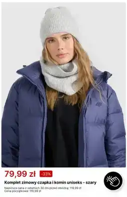 4F Komplet zimowy czapka i komin uniseks szary 4F oferta