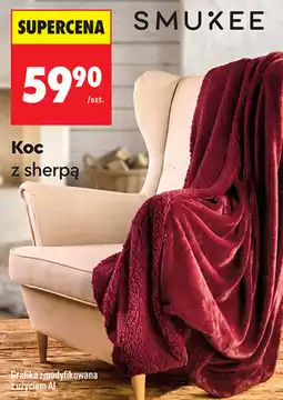 Biedronka Koc z sherpą SMUKEE oferta