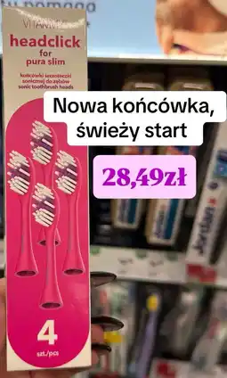 Rossmann Końcówki do szczoteczki sonicznej Vitammy headclick for pura slim 4 szt oferta