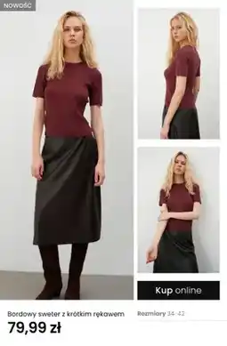 Top Secret Bordowy sweter z krótkim rękawem oferta