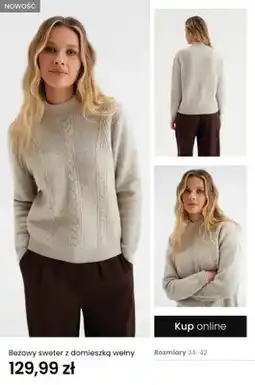 Top Secret Beżowy sweter z domieszką wełny oferta