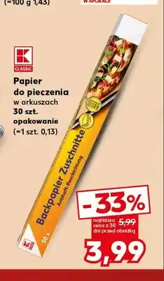 Kaufland Papier do pieczenia w arkuszach K-Classic oferta