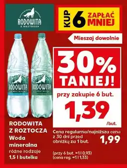 Kaufland Woda mineralna niegazowana Rodowita z Roztocza oferta