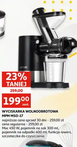 Auchan Wyciskarka wolnoobrotowa MPM MSO-17 oferta