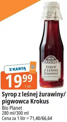 E.Leclerc Syrop z leśnej żurawiny/pigwowca Krokus Bio Planet oferta