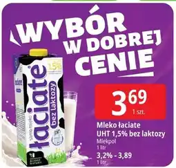 E.Leclerc Mleko Łaciate UHT 1,5% bez laktozy Mlekpol oferta