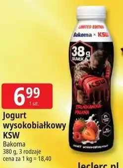 E.Leclerc Jogurt wysokobiałkowy KSW Bakoma oferta