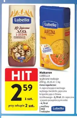 Intermarche Makaron 10-jajeczna z jajami przepiórczymi nitki Lubella oferta