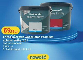 Castorama Farba kolorowa GoodHome Premium ściany i sufity 2,5l oferta