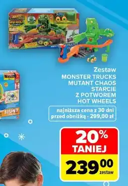 Carrefour Zestaw Monster Trucks Mutant Chaos Starcie z potworem Hot Wheels oferta