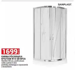 Merkury Market Kabina półokrągła KP4/TX5B W15 SB+BPZA Sanplast oferta