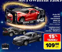 Carrefour Auto RC zdalnie sterowane BMW Z4 skala 1:14 oferta