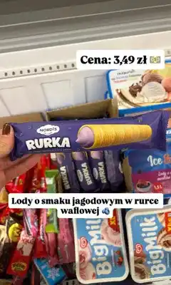 Dino Lody Nordis Rurka o smaku jagodowym w rurce waflowej oferta