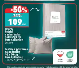 Biedronka Zestaw 2 poszewek na poduszkę 40x40 cm Pure Collection Detexpol oferta