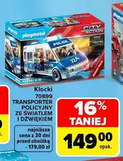Carrefour Klocki 70899 transporter policyjny ze światłem i dźwiękiem Playmobil oferta