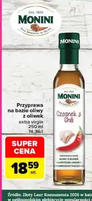 Carrefour Przyprawa na bazie oliwy z oliwek extra virgin Czosnek & Chili Monini oferta