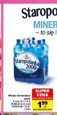 Carrefour Woda mineralna gazowana 2000 Staropolanka oferta