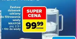 Carrefour Zestaw dzbanek szklany do filtrowania wody Maxfor 2,5 l + filtr do wody Aquaphor oferta