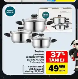 Carrefour Zestaw garnków nierdzewnych Emilio Altom 6 elementów oferta