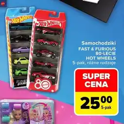 Carrefour Samochodziki Fast & Furious 80-lecie Hot Wheels 5-pak oferta