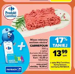 Carrefour Mięso mielone wołowe ekstra Carrefour oferta
