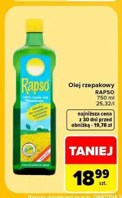 Carrefour Olej rzepakowy Rapso oferta