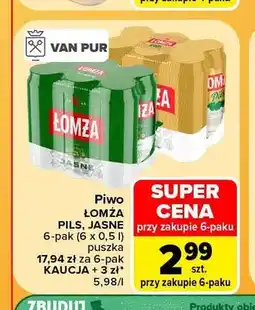 Carrefour Piwo Łomża Pils 6-pak oferta