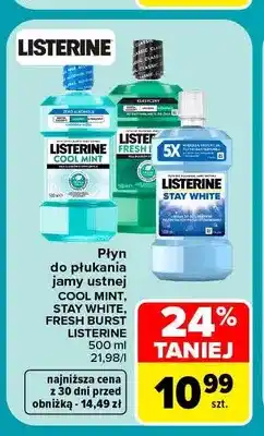 Carrefour Płyn do płukania jamy ustnej Cool Mint Listerine oferta