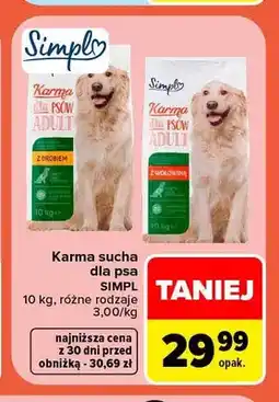 Carrefour Karma sucha dla psa z drobiem Simpl oferta