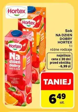 Carrefour Sok Hortex Na Dzień Dobry pomarańcza jabłko grejpfrut rubinowy oferta