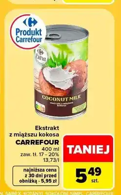 Carrefour Ekstrakt z miąższu kokosa Carrefour oferta