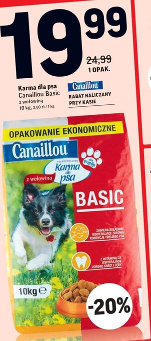 Intermarche Karma dla psa Canaillou Basic 10kg oferta